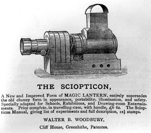 Advertentie voor The Sciopticon, ca. 1860s door English School