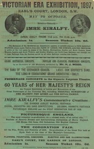 Advertentie voor Victorian Era Tentoonstelling, 1897, bij Earls Court door English School