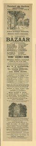Advertentie voor een Grand Bazaar in Vauxhall Gardens