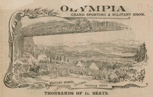 Advertentie voor een Grote Sport- en Militaire Show in Olympia, Londen