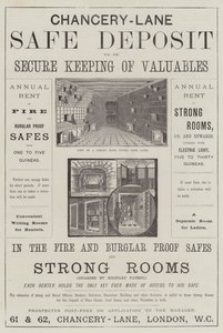 Advertentie, Chancery-Lane Safe Deposit door English School
