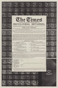 Advertentie, Encyclopaedia Britannica (gravure) door English School