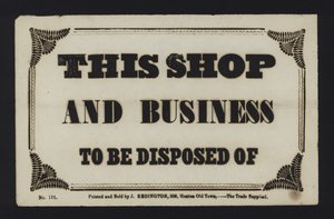 Advertentie: Deze winkel en zaak te koop door English School