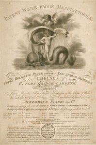 Advertentie voor Ackermann, Stardy & Co., Patent Water-Proof Manufactories