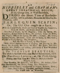 Advertentie voor Bartholomew Fair door English School
