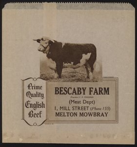 Advertentie voor Bescaby Farm rundvlees