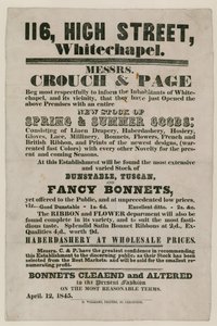 Advertisement for Crouch and Page, 116 High Street, Whitechapel door English School