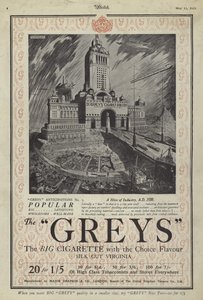 Advertentie voor Greys sigaretten