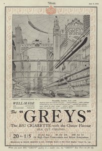 Advertentie voor Greys sigaretten