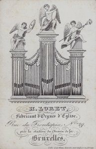 Advertentie voor H Loret, maker van kerkorgels, Brussel, België door English School