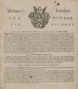 Advertentie voor Holmans London Ink Powder for Records door English School