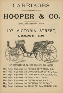 Advertentie voor Hooper & Co koetsen door English School