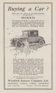 Advertentie voor Morris auto