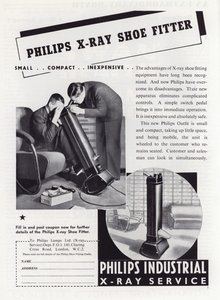 Advertentie voor Philips X-Ray schoenpasser, jaren 1930 door English School