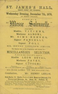 Advertentie voor een uitvoering van Rossini