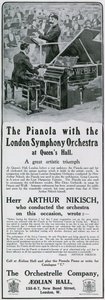 Advertentie voor pianola