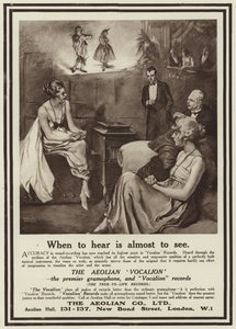 Advertentie voor de Aeolian Vocalion grammofoon door English School