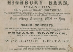 Advertentie voor de Highbury Barn Tavern door English School