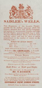 Advertentie voor het Sadlers Wells Theatre door English School
