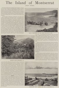 Advertentie, het eiland Montserrat, West-Indië (gravure) door English School