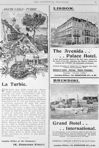 Advertenties voor La Turbie Restaurant, The Avenida Palace Hotel en het Grand Hotel International, van pagina 59 van 