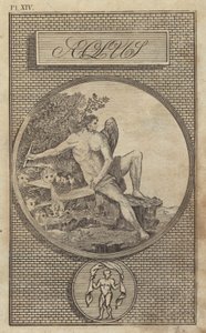 Aeolus, oude Romeinse god van de winden (gravure) door English School