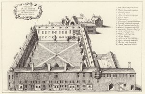 Luchtfoto van Gresham College in de stad Londen door English School