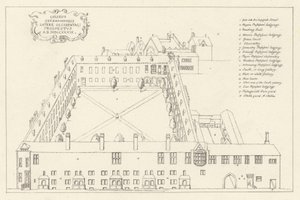 Luchtfoto van Gresham College in de stad Londen door English School