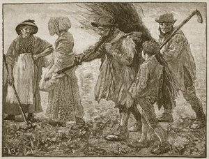 Landarbeiders ten tijde van het Eerste Hervormingsparlement, illustratie uit Cassells Geïllustreerde Geschiedenis van Engeland door English School