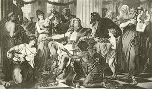Alarik in Athene (gravure) door English School