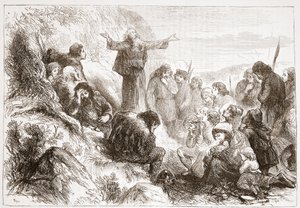 Albigenzische aanbidders aan de oevers van de Rhône, illustratie uit The History of Protestantism door James Aitken Wylie (1808-1890), gepubliceerd 1878 door English School