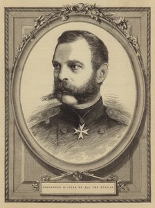 Alexander II, Tsaar van alle Russen (gravure) door English School