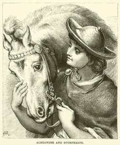 Alexander en Bucephalus door English School