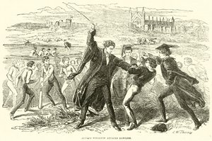 Alfred Wharton valt Dawlish aan