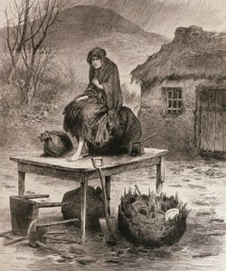 Alles wat overblijft: Scène bij een uitzetting in Mayo, naar een schets van Claude Byrne, uit 