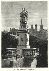 Standbeeld van Allan Ramsay (gravure) door English School
