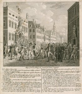 Allegorische voorstelling van de grote loterijillusie door English School