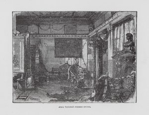 De voormalige studio van Alma Tadema (litho) door English School