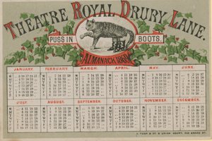 Almanak van 1869, uitgegeven door het Theatre Royal Drury Lane door English School