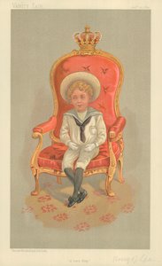 Alphonso VIII, de Koning van Spanje, Een Geboren Koning, 21 januari 1893, Vanity Fair cartoon door English School