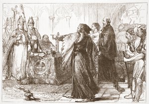 Ruzie tussen John of Gaunt en de bisschop van Londen, illustratie uit The History of Protestantism door James Aitken Wylie (1808-1890), gepubliceerd 1878