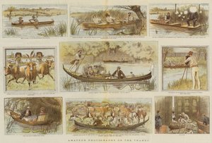 Amateurfotografie op de Theems (kleur litho) door English School