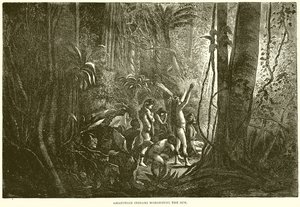 Amazone-indianen die de Zon aanbidden door English School