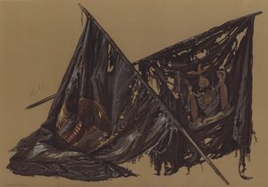 Amerikaanse vlaggen (chromolitho)
