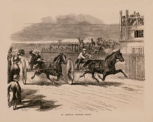 Een Amerikaanse drafwedstrijd (gravure) door English School
