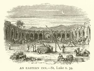 Een Oosterse Herberg, Lucas, x, 34 (gravure) door English School