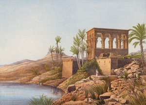 Een Egyptische tempel, bij de rivier de Nijl, Philae door English School