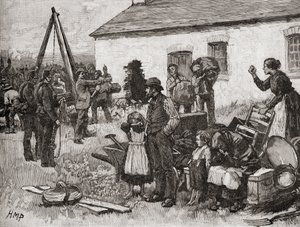 Een Ierse familie wordt uit hun huis gezet vanwege niet-betaling van huur, Ierland