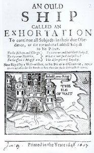 Een oud schip genaamd een vermaning, Karel I gevangen in Carisbrooke Castle op het Isle of Wight, c.1647 door English School