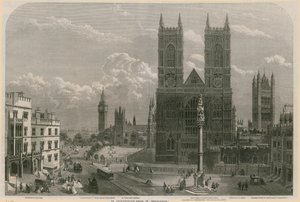 Een architectonische groep in Westminster door English School